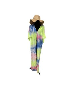 Neon Tie-Dye Long Cover-Up Size M